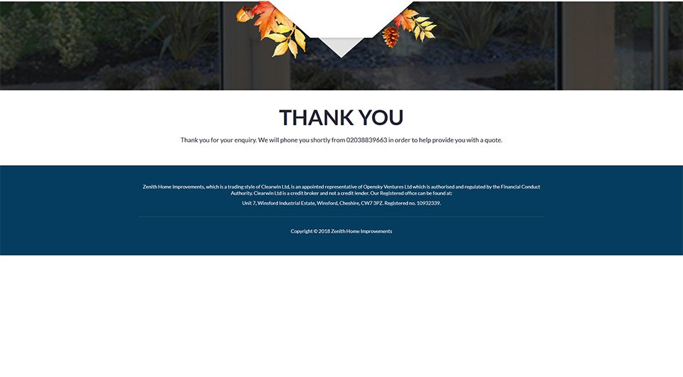 Zenith Thank You Page